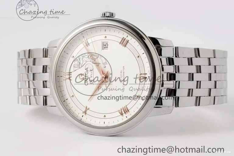 0503 Casual De Ville SS DIWF 1:1 Best Edition White Dial RG Markers on SS Bracelet MIYOTA 7847